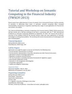 Tutorial and Workshop on Semantic Computing in the Financial
