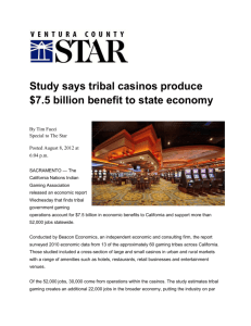 Study Says Tribal Casinos Boost California Economy