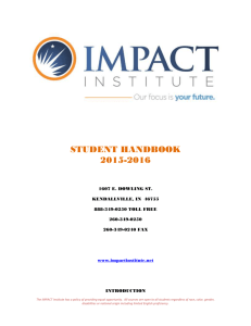 student handbook - Impact Institute