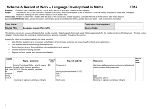 Scheme & Record of Work – Language Development in Maths T01a