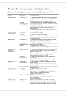 Appendix A: Framework of evaluating hospital disaster resilience