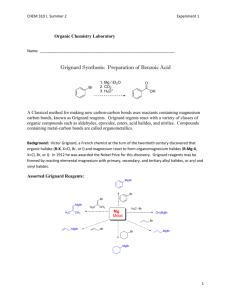 Grignard Synthesis: Preparation of Benzoic Acid