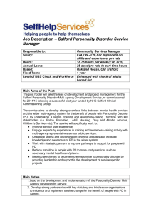 Job Description – Salford Personality Disorder