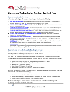 Classroom Technologies Services Tactical Plan