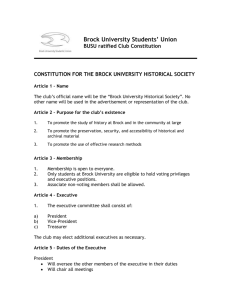 Brock Historical Society - Brock University Students` Union