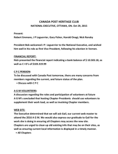 CANADA POST HERITAGE CLUB Oct 2015