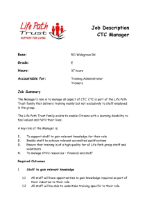 CTC Manager Job Description