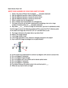 HW Optics Review Sheet 1-28 TITD 1-29