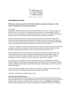 Press Release - Milestones Autism Resources