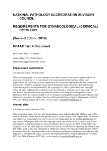 Requirements for Gynaecological (Cervical) Cytology