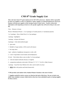 CMS 8 th Grade Supply List