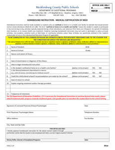 homebound application 15-16 - Mecklenburg County Public Schools
