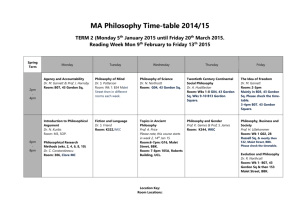 MA Philosophy Time-table 2014/15 TERM 2 (Monday 5 th January