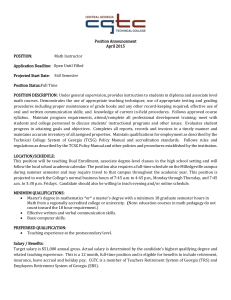 Position Announcement April 2015 POSITION: Math Instructor