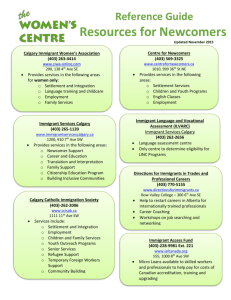 Women`s Centre List – Newcomer Services