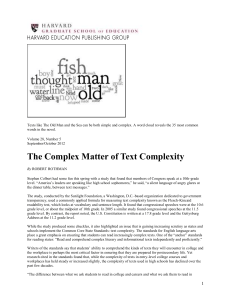 The Complex Matter of Text Complexity