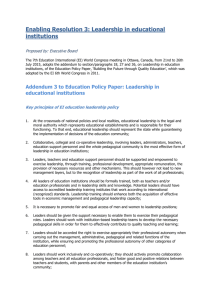 Leadership in educational institutions