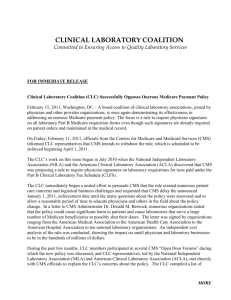 Clinical Laboratory Coalition (CLC) Successfully Opposes Onerous