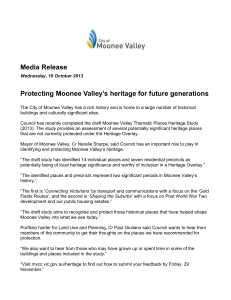 Protecting Moonee Valley`s heritage for future generations