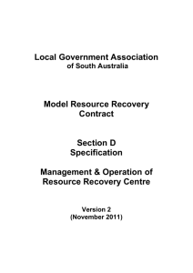 Model Resource Recovery Contract - Local Government Association