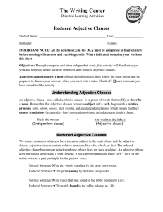 How to Reduce an Adjective Clause