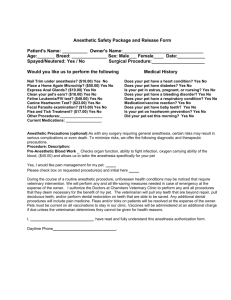 Anesthetic Safety Package and Release Form