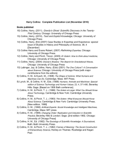 Harry Collins: Complete Publication List (November 2010)