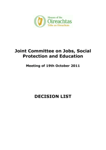 Decision List - JC on JSPE - Meeting of 19 October 2011