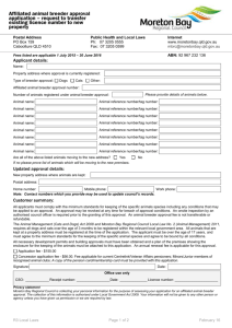 Affiliated animal breeder permit application