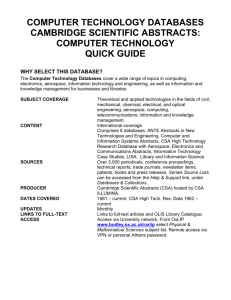 COMPUTER TECHNOLOGY DATABASES