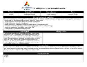 SCIENCE CURRICULUM MAPPING-Unit Plan Timeline Subject