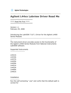 Agilent L44xx Labview Driver Read Me