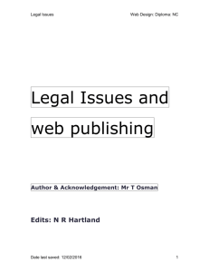 Legal Issues and Web Publishing