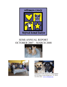 Semi-Annual Report - Williamson County Animal Shelter