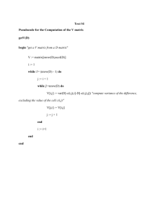 Text S1 Pseudocode for the Computation of the V matrix getV(D