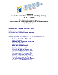 EEA 3 Preparation Meeting, Wittenburg 14-18 February