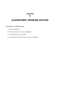 Chapter 3: Algorithmic Problem Solving