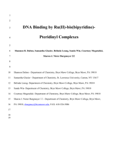 DNA Binding by Ru(II)-bis(bipyridine)-Pteridinyl