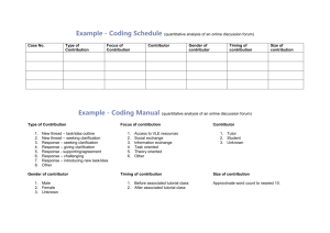 Example - Coding Schedule (for Quantitative Analysis of Online