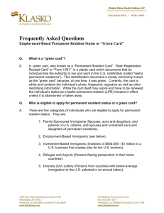 HRK/aaz FAQ - Employment-BasedPermanent Res.Status or Green