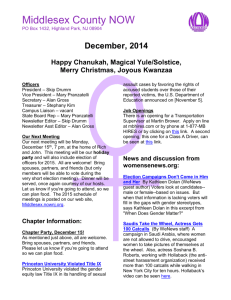 Middlesex County NOW Newsletter, December 2014 - NOW-NJ