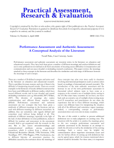 Performance Assessment and Authentic Assessment