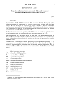 REPORT ITU-R M.2034 - Impact of radar detection requirements of