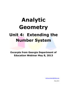 Parent Unit 4 Guide for Analytic Geometry