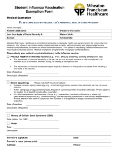 Influenza Vaccination Exemption Form