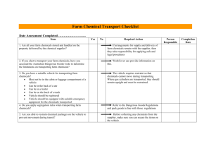 Farm Chemical Transport Checklist
