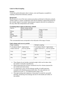 Guide for Blood Sampling (performed on laboratory animals)