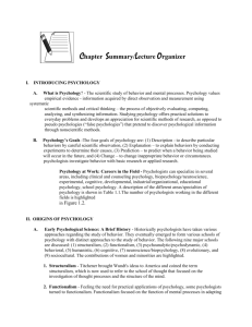 Chapter Summary/Lecture Organizer I. INTRODUCING