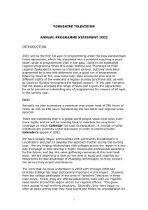 Statement of Commitments for 2003/4