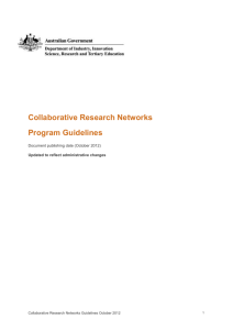 Collaborative Research Network Program Guidelines 2012